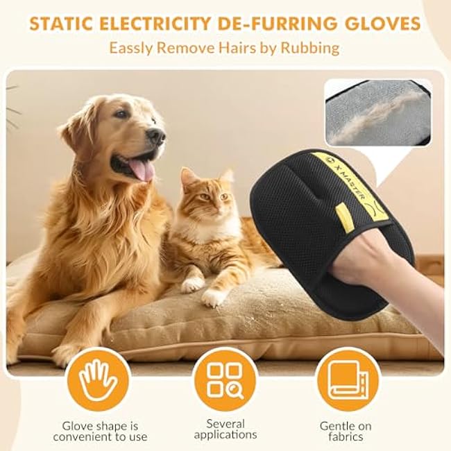 3Pcs Pet Hair Removal Glove for Cats & Dogs, Efficient Grooming Gloves for Pet Hair, Cat Grooming Gloves for Hair Removal, Magic Pet Grooming Glove for Couch, Furniture, Carpet, Curtain (2L1S)-iXo6yuUs