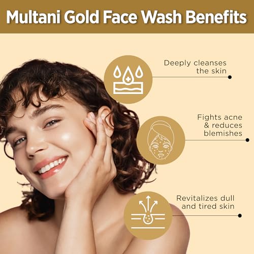 Image of Multani Gold Face Wash 150ml (Pack of 2) | Instant Glow Brightening Cleanser | Real Gold Dust Anti-Aging Formula | Deep Cleansing Radiance Booster | For All Skin Types
