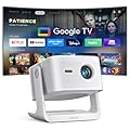 ?Official Licensed Google TV?4K Smart Projector with WiFi and Bluetooth, VOPLLS Outdoor Projectors with Dolby/Auto Focus, Portable Movie Phone Wireless Gaming Wifi Proyector for Bedroom/Home/Celling
