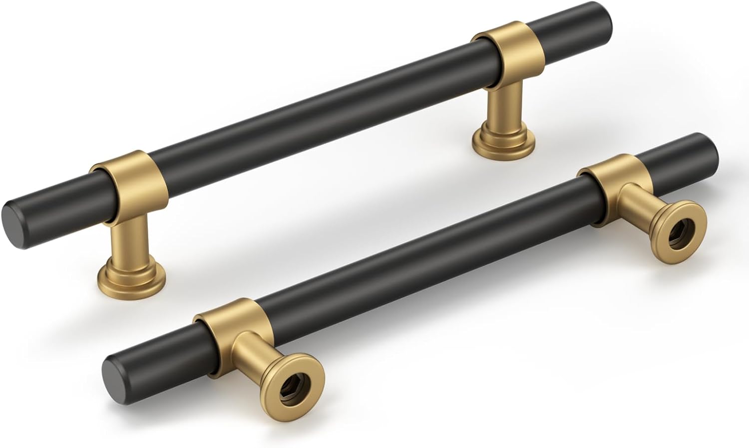 goldenwarm 15 Pack Black and Gold Cabinet Handles Matte Black Cabinet ...
