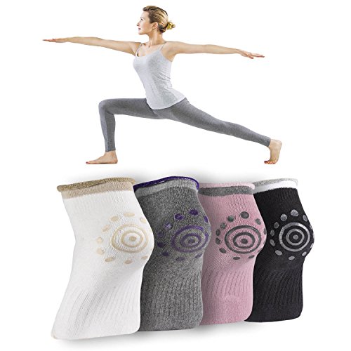 Body & Mind® Yogasokken voor dames, antislipsokken voor yoga, pilates, aerobics en fitnesstraining; stoppersokken (4 paar) - Image 8