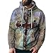Herren Casual Tops mit Kängurutaschen Sweatshirt Sweatjacke Male Drawstring Linienstreifen Mit Kapuze Herren Pullover Frosch-Skateboard-Druck Sweatshirt Jacken Einfarbige Kapuze