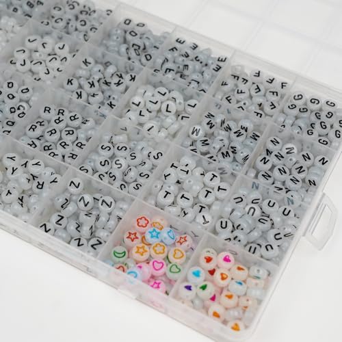 Image of Melius Acrylic Glow in the Dark Letter Beads, Glowing, 4x7mm, 1450 Pcs