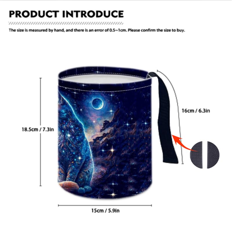 Miniatura 2 de Papelera portátil reutilizable impermeable para automóvil, organizador de vehículos multiusos, artículos esenciales para viajes por carretera (gato)