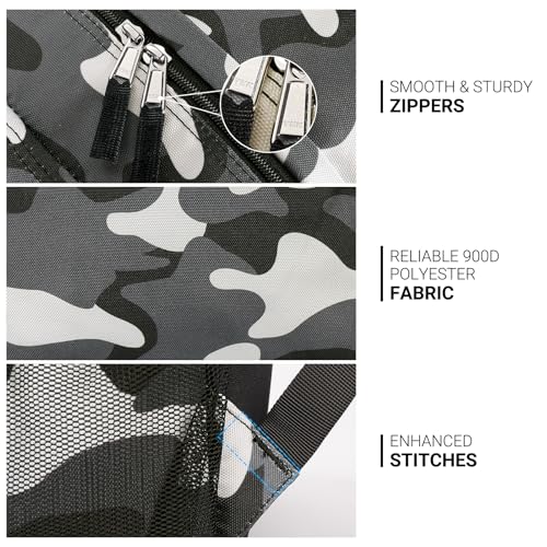 Image of ZORFIN 26L Backpack for College, and Travel: Water Resistant Bookbag - Camo Black