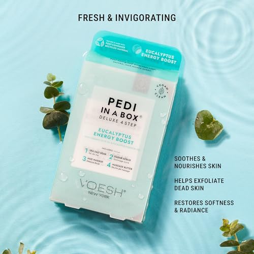 Image of VOESH Pedi in a Box 4 Step, Pedicure Set, At-Home Pedicure, DIY Pedi, Foot Treatment, Pedicure Supplies, Foot Scrub, Foot Spa, Foot Care, Foot Therapy