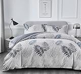 OAITE Duvet Cover Set,100% Cotton Comforter Cover with Floral Pattern Duvet Cover Set,Soft Bedding S