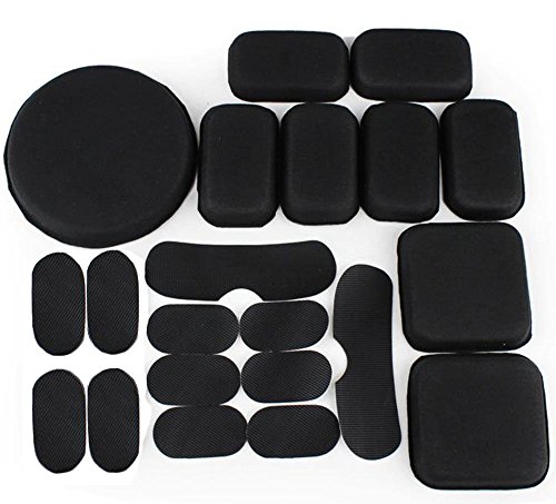 Myheartgoon Tactical Airsoft Helmet Accessories Cs Helmet EVA Mats, Vel cro 19 Pads Set for The Army ACH MICH Fast Helmet Free Vel Cro, Black