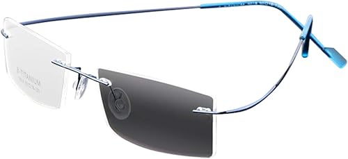 Miniatura 10 de Lentes de lectura bifocales de aleación de titanio flexible sin montura para hombres y mujeres, Gris plomizo, M