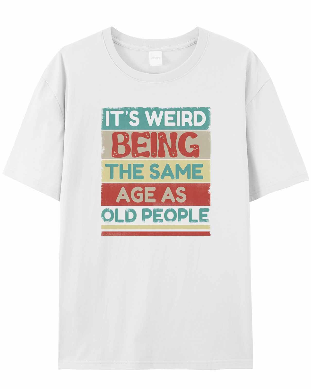 Graphic Mens T-Shirt Fashion Mutilcolor Text Focus Printed Cotton Top Short Sleeve XL White Basic Casual Tee