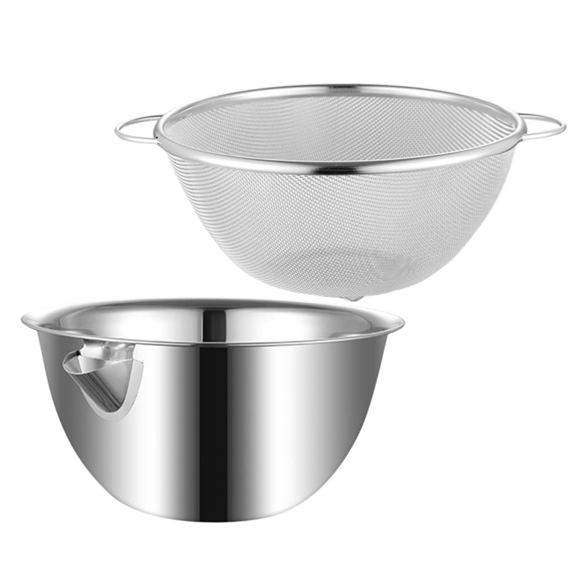 Colador de Arroz de Acero Inoxidable con Diseño Multipropósito y Función Integrada de Drenaje, Cuenco Grande para Lavar Verduras y Preparar Alimentos en Cocina