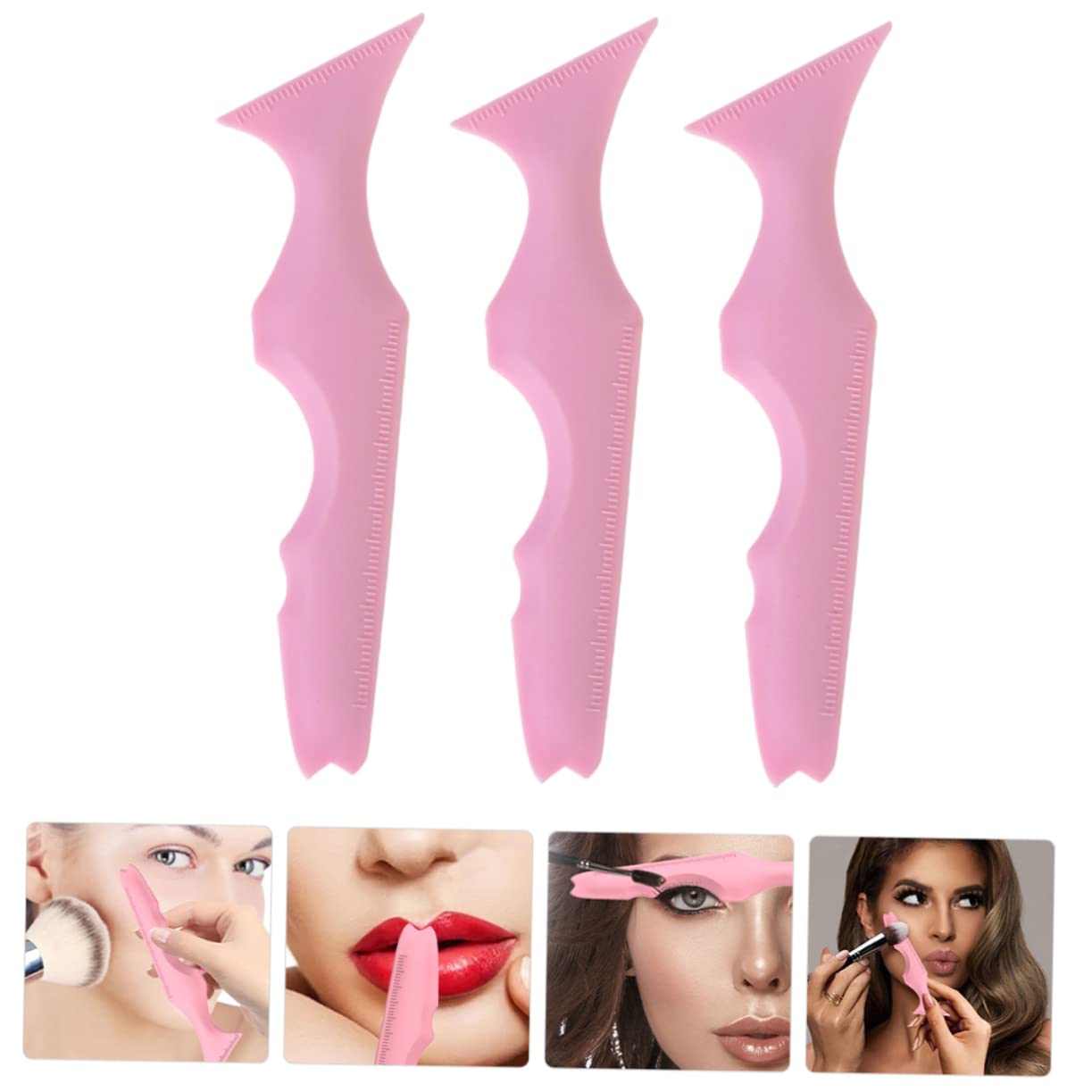 Healeved 9pezzi Stencil Per Eyeliner Silicone Strumento Make-up Per Sopracciglia e Ombretto Facile Usare e Portatile Per Principianti