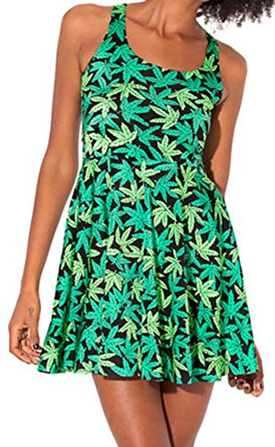 Image of Sister Amy Printed Elastic Sleeveless Shaping Breathable Camisole Skater Dress