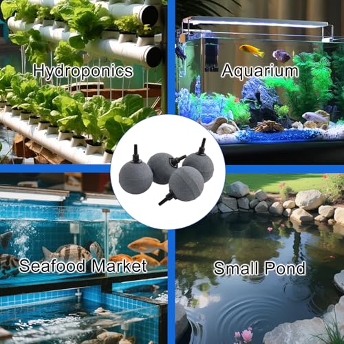 Pierre à air pour aquarium poreuse et durable : lot de 4 boules diffuseur d'oxygène 0.9cm - 14