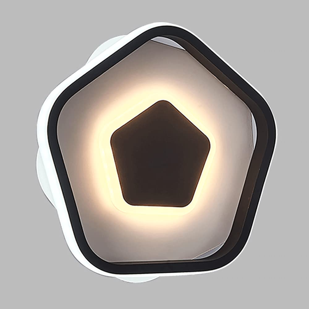 Aplique de pared de metal Pentágono LED 10W con pantalla acrílica moderna para dormitorio