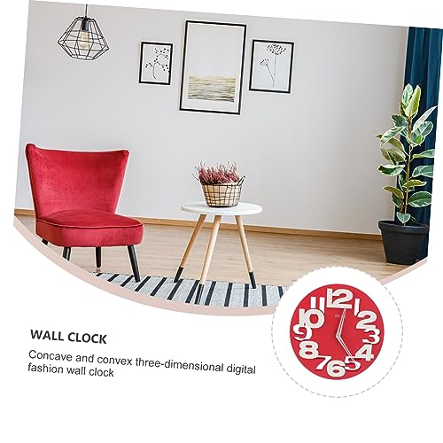 Horloge murale rouge pour bureau et espaces de travail - 5