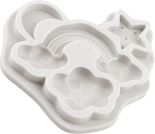 Miniatura 8 de MINFEIDMS Moldes de silicona de chocolate con nubes de arco iris, moldes de fondant de estrella y luna para decoración de pasteles, decoración de