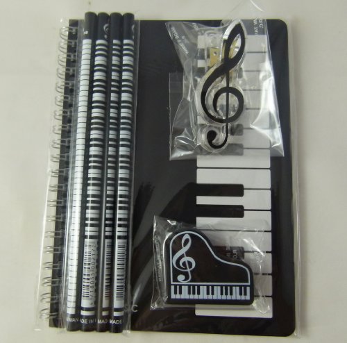 Notebook A5 Nero Tastiere Spiral Bound, Piano