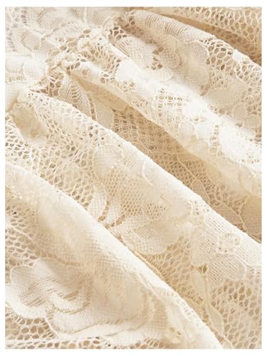 Verdusa Women's Lace Long Skirts High Waist Layered Ruffle Hem A Line Skirt4