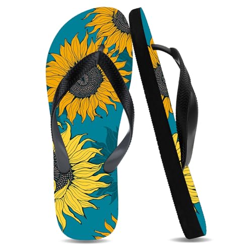Flip Flops for Women Men Graphic Printed Rubber Non Slip Summer Beach Thong Sandals Shower Pool Comfortable Walking Shoes Casual Waterproof House Slides Indoor Outdoor Home Bathroom Slippers