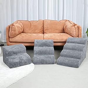   Dog-Stairs-Steps-for-High-Beds-4-Steps-High-Density-Foam-Waterproof-Dog-Ramp-for-Small-Dogs-and-Cats-Pet-Stairs-with-Removable-Washable-Cover-for-Bed-Couch-Sofa-and-Car-H20