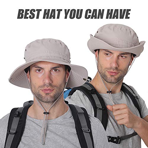 Andoer Chapéu de sol Proteção UV Gorro de verão de aba larga para camping, pesca, caminhadas, montan