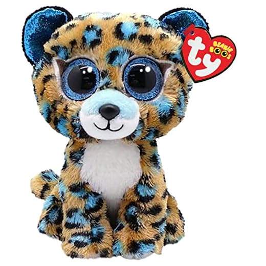 Ty Boo Animals Beanie Boo's-Plush Cobalt The Leopard 15cm-TY36691, TY36691, Beige, Blue, White, Small