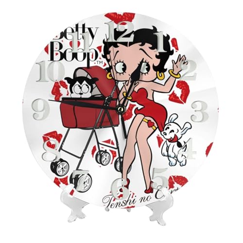 掛け時計 ベティちゃん ベティブープ 北欧 壁掛け時計 静音 自宅 寝室 部屋飾り 贈り物 インテリア 大数字 直径25cm 非電波 アニメ グッズ キャラクター かわいい プレゼント