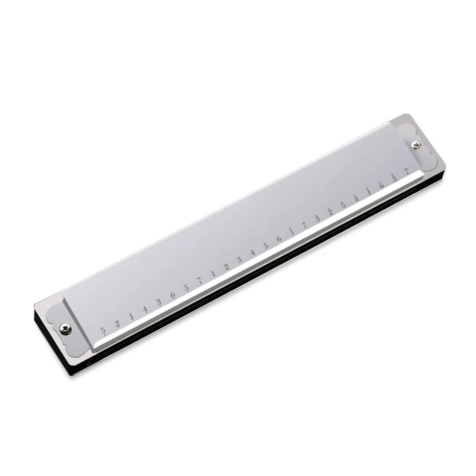 Mundharmonika 24 Löcher Tremolo Mundharmonika C Key Polyphonie Mundharmonika Mundharmonika(Silver)