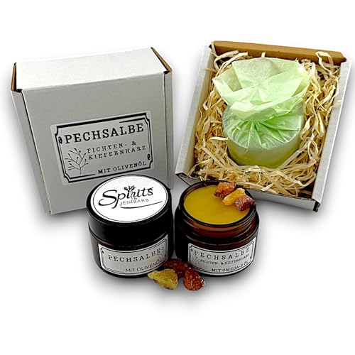 Bio PECHSALBE HARZSALBE | natürliches Fichten und Kiefern Baumharz | aus Österreichs Wäldern | reines Naturprodukt | ohne Konservierungsstoffe | traditionelles Rezept (Olivenöl 50ml)