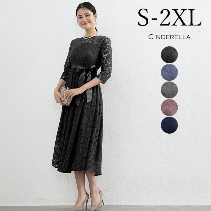 [You color] パーティードレス 結婚式 ワンピース 大きいサイズ有 20代 30代 40代 パーティドレス 総レース ロン