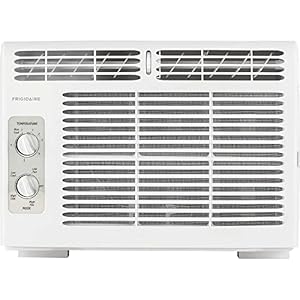 Frigidaire 5,000 BTU Window-Mounted Air Conditioner, Cools Up to 250 Sq. Ft., Quiet Operation, Effortless Temperature Control, 2 Fan Speeds, Auto Restart, White