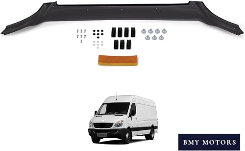 Miniatura 8 de BMY Deflector de capó/protector de insectos delantero compatible con Mercedes Sprinter W906 2006-2014 Protector de capó | Partículas e insectos |