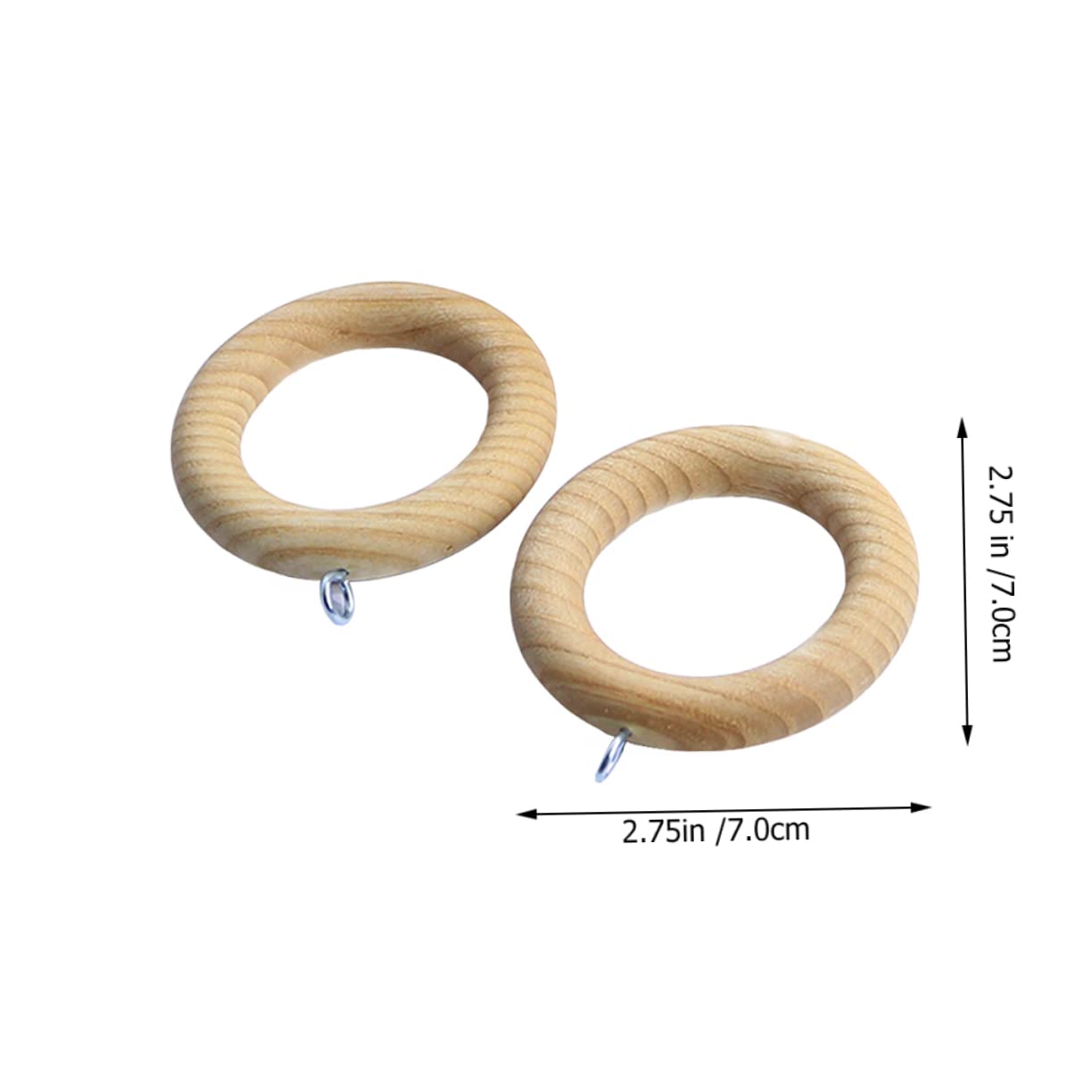 Vaguelly 2pcs Wooden Curtain Hooks Ring Fittings for Roman Rods Hanging Hook Accessories for Various Curtains Smooth Operation Suitable for Heavy and Lightweight Drapes