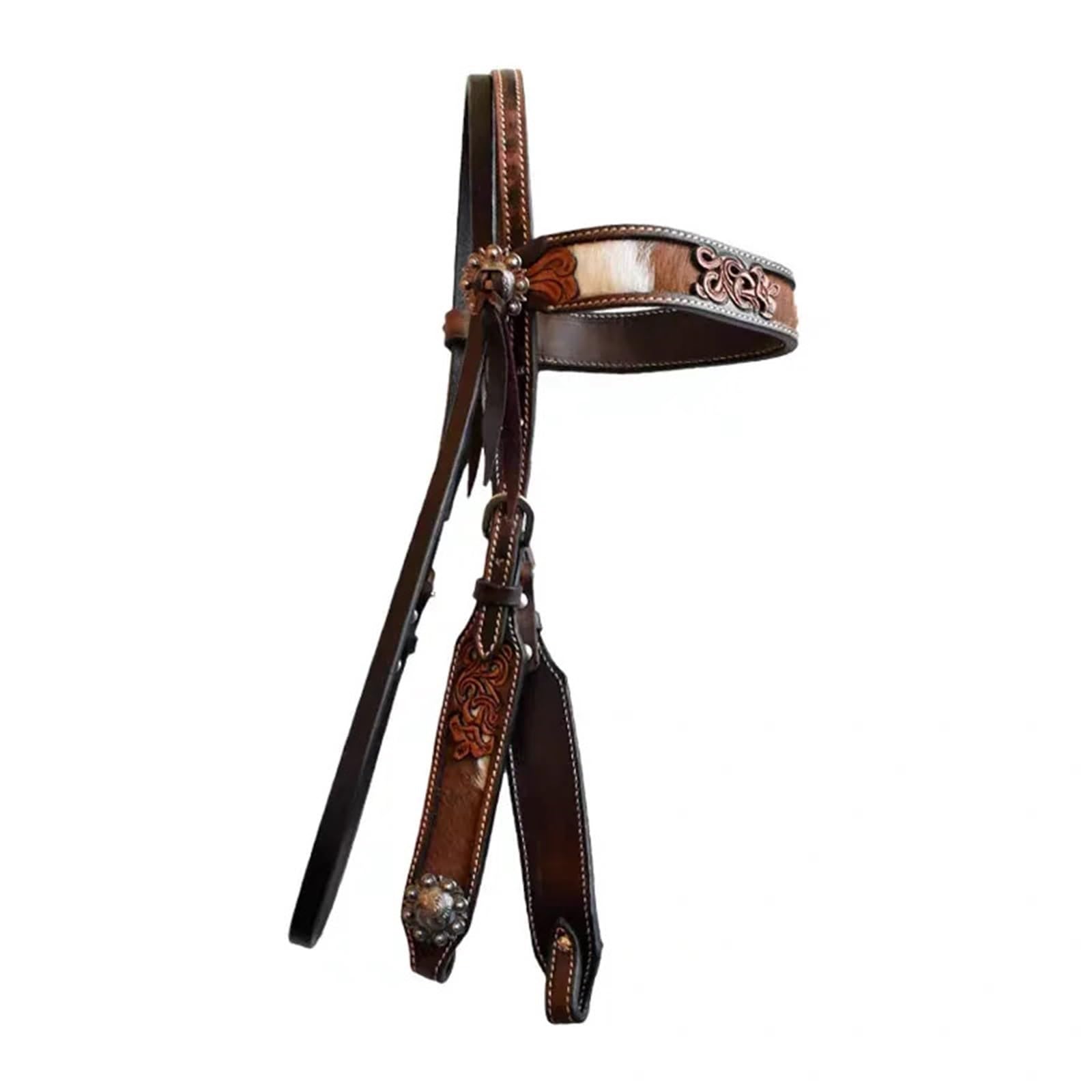 Briglia for cavalli western for equitazione, con incisione in pelle
