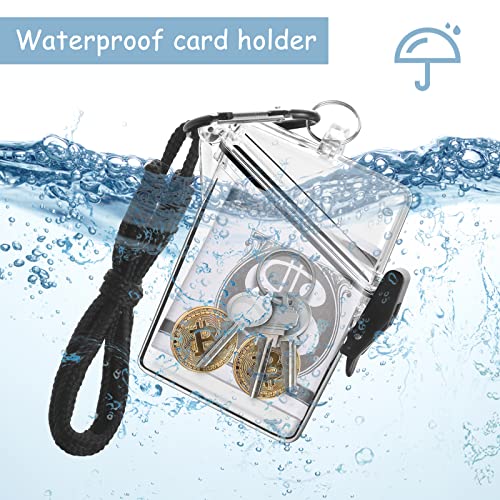 3 Pack Waterproof Id Card Badge Holder Case With Lanyard, Clear Waterproof Card Holder Lanyards For Id Badges And Keys Cards Coin Locker Dry Box Cruise Accessories Must Haves #TOP3