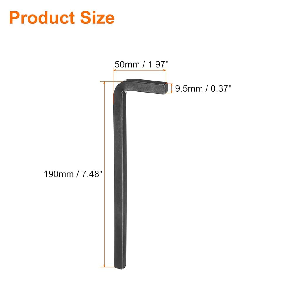 Amazon | uxcell 2 個 L 字型スクエアヘッドレンチ 9.5mm
