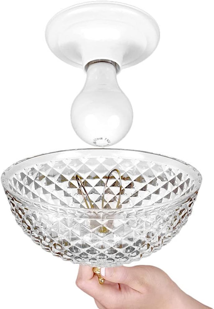 Evelots Clip On Shade for Ceiling Light Bulb or Lamp-4 Pack-Antique-Diamond Cut-Acrylic