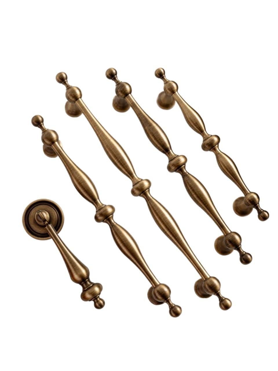 Qvorlth Vintage Cabinet Pulls Antique Brass Handles Bronze Pendants Handle Cabinets Drawers Knobs Kitchen Pull Furniture Copper(Knob-67mm)