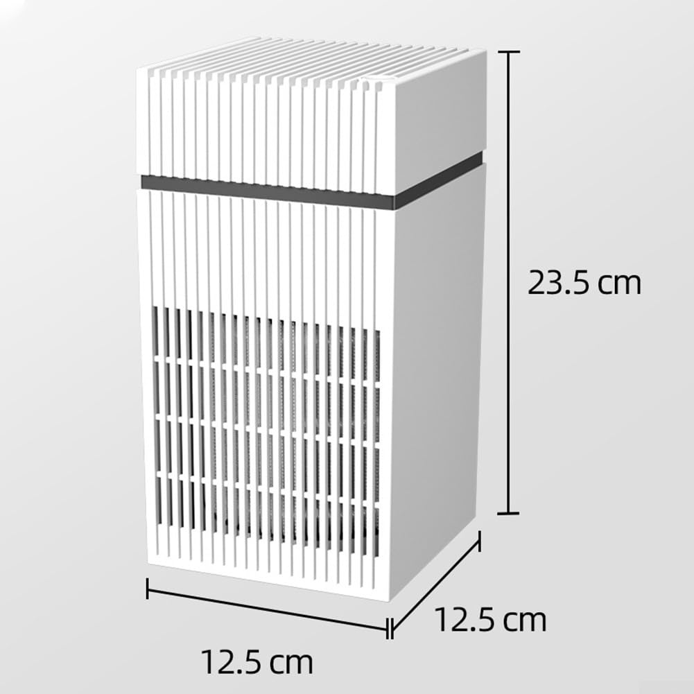 DAZZLEEX Purificador de aire portátil con filtro HEPA de carbón activado, filtración de 3 etapas, alimentado por USB-C, funcionamiento ultra silencioso para viajes en casa (blanco)