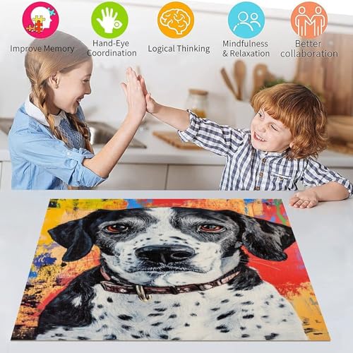 Puzzles für Teenager Pointer-Hunde-Puzzles 1000 Teile für Erwachsene künstlerische Wanddekoration und Geburtstagsgeschenkidee für Freunde Home Office (26x38cm)