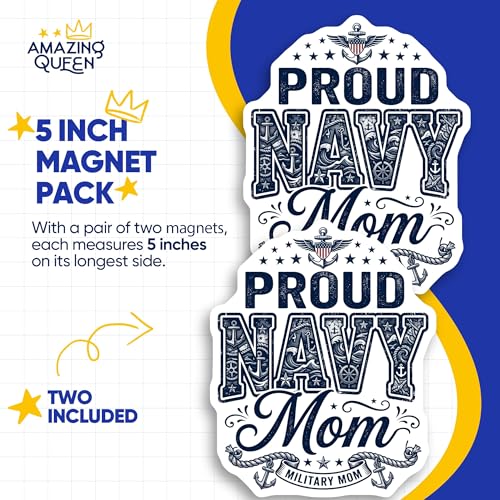 Imanes Proud Navy Mom - Pack x2 - Diseño 5 pulgadas miniatura 4