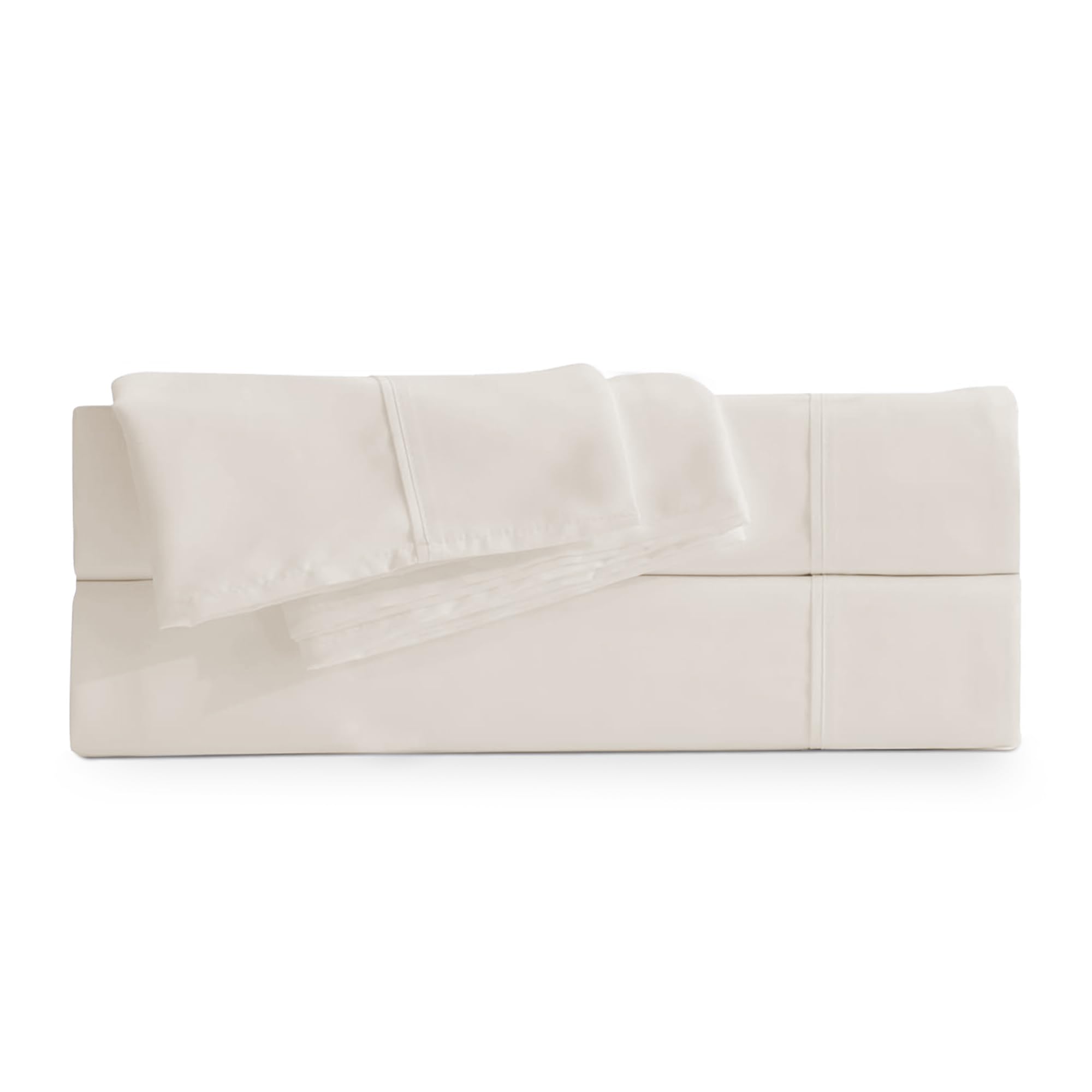 BedLooms Flat Sheets Double 200 Thread Count 100% Egyptian Cotton 2 Pack Soft Bed Top Sheet Hotel Quality Cream Flat Sheets Breathable and Fade Resistant