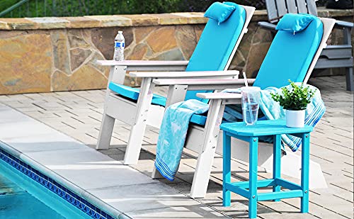 Resin Teak Modern Adirondack Chair, Premium All Weather Outdoor Patio Furniture, 21 Inch Wide Seat, Up To 350 Lbs, Outdoor Patio Chairs For Deck, Porch, Poolside & Backyard (White) #TOP4