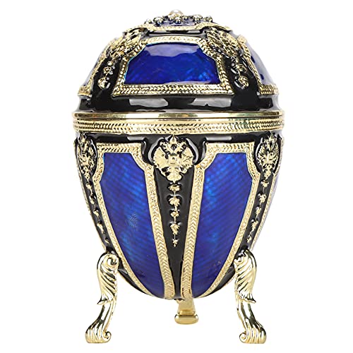 Boîte à Bijoux Œuf Fabergé La Lavande – Élégant Coffret Artisanal Russe 7.5 × 6.5 × 5.2 Cm
