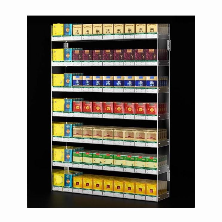 Cigarette Display Rack，acrylic Wall-mounted Storage Rack，Can Place Cigarette Cases, Matchboxes, Snacks, Chewing, Cosmetics, Sex Toys, Etc.(50x6x51cm)