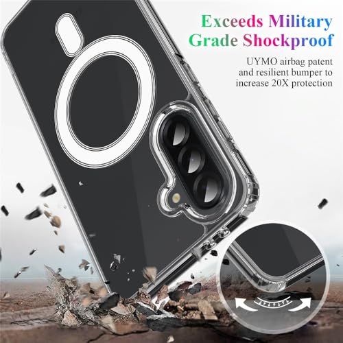 Image of SHINESTAR Shockproof Ultra-Hybrid Back Cover for Samsung Galaxy A26 5G | Crystal Clear Slim Transparent Case | Stylish Design | Compatible Only with Magnetic Accessories - Clear