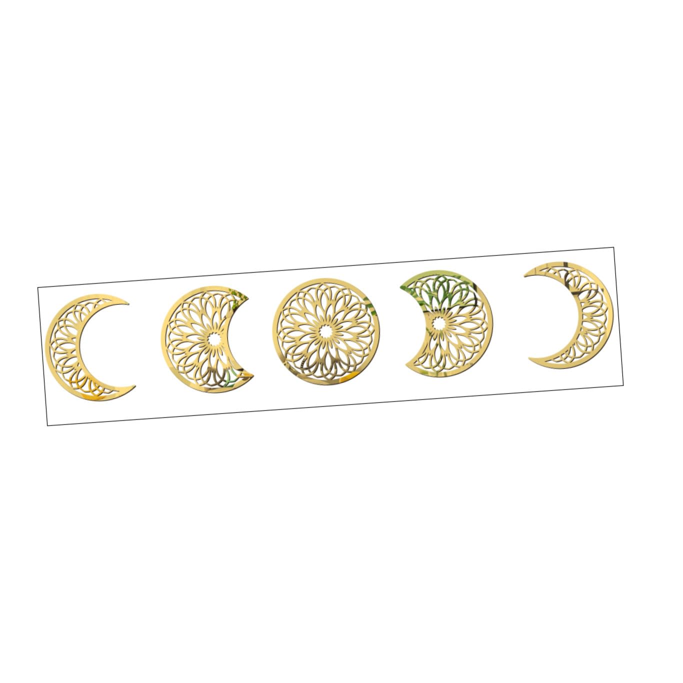 Miroir lune 3D doré en acrylique haut de gamme pour une décoration murale moderne