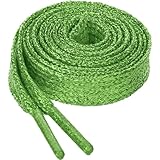 sourcing map Cordones de zapatos planos con purpurina metálica brillante y brillante, 110 cm, color verde claro