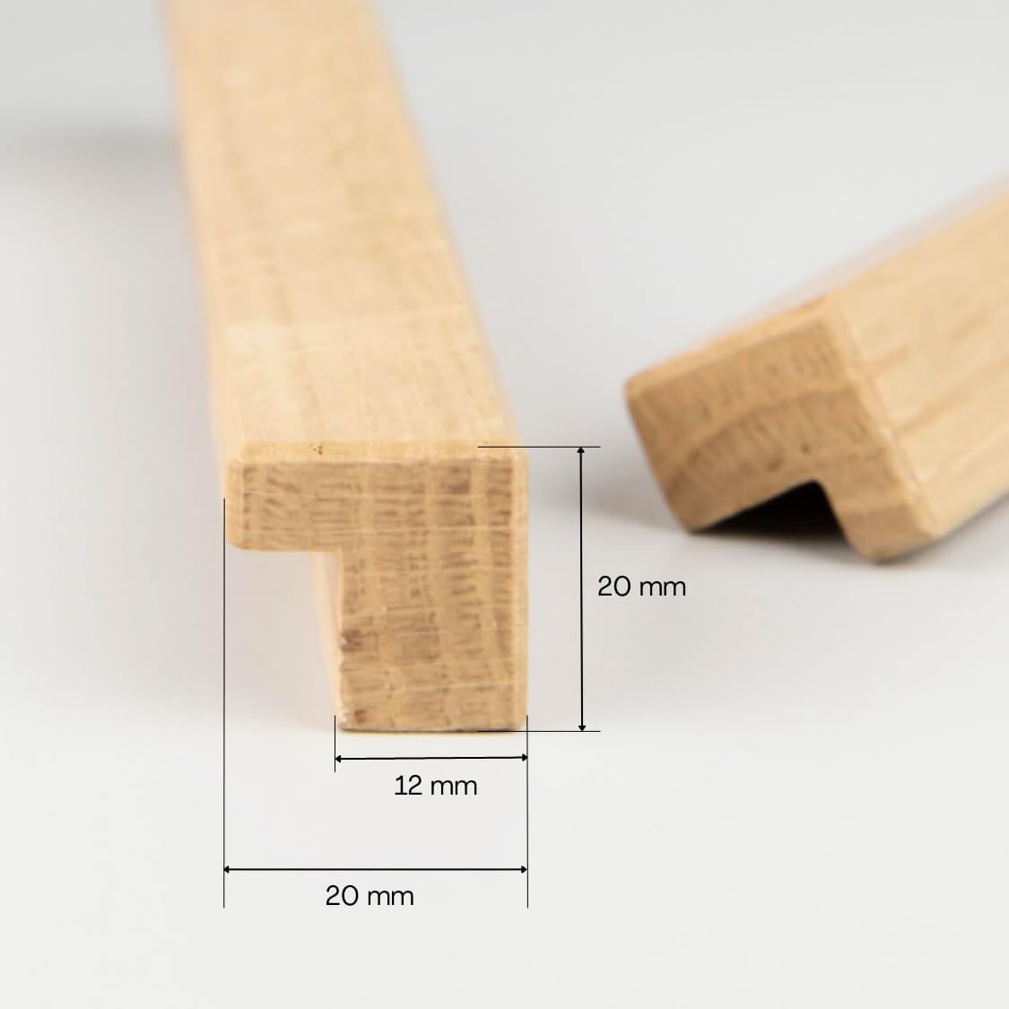 tiradores para muebles - BATO 6 piezas 20,5 cm - pomos para muebles de madera de roble - decoración de madera - tiradores para armarios de cocina - pomos para armarios